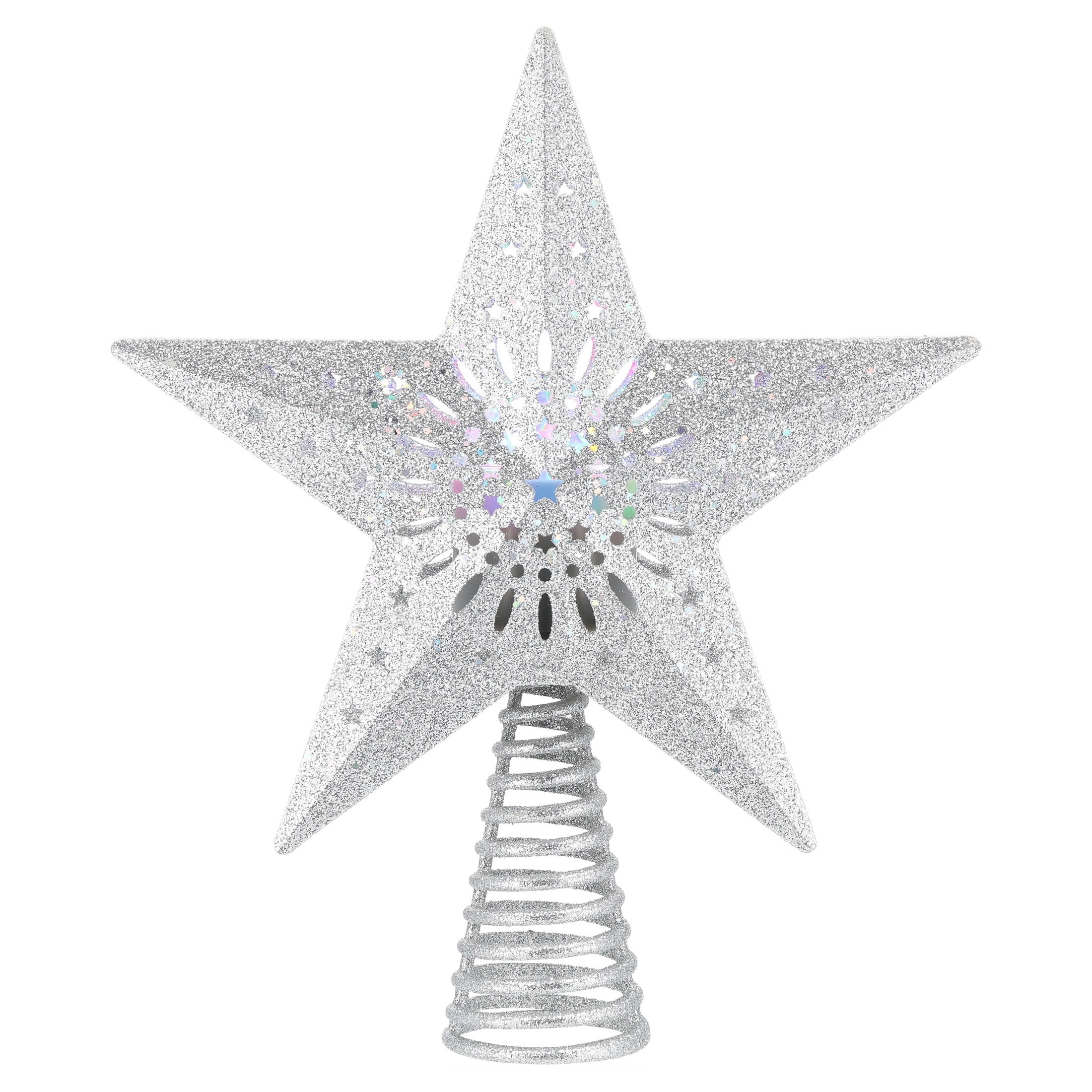 Projection LED Star Christmas Tree Topper, Silver, 10", by Holiday Time