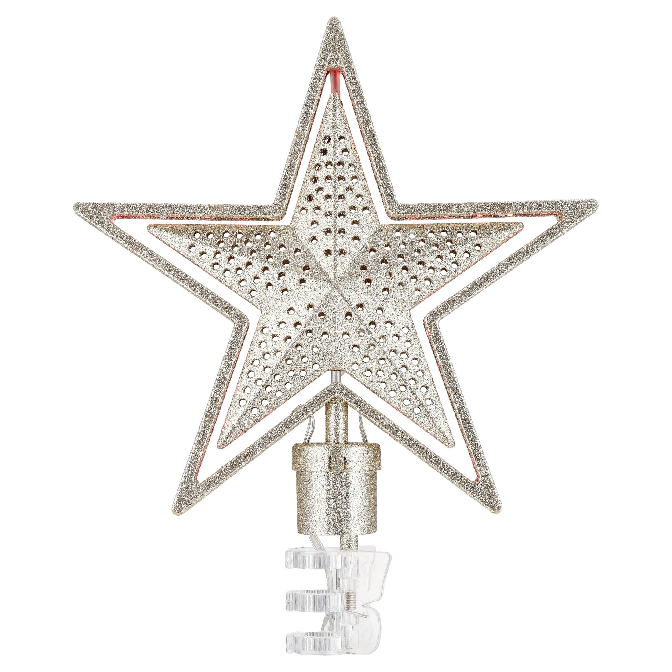 Rotating LED Star Christmas Tree Topper, Champagne Gold, 10", by Holiday Time