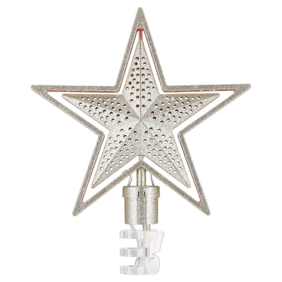Rotating LED Star Christmas Tree Topper, Champagne Gold, 10", by Holiday Time