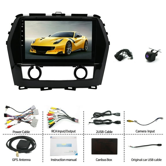 10Inch Car Stereo 4GB+64GB Android 15 for Nissan Maxima 2016-2023 Built-in CarPlay Android Auto GPS Bluetooth WiFi SWC Backup Camera