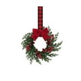thumbnail image 1 of 10Inch Christmas Mini Wreaths, Small Artificial Pine Cabinet Rings with Bows and Berries, Holiday Door and Window Decor, Hanging Indoor Outdoor Decorations, 1 of 7