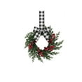 thumbnail image 1 of 10Inch Christmas Mini Wreaths, Small Artificial Pine Cabinet Rings with Bows and Berries, Holiday Door and Window Decor, Hanging Indoor Outdoor Decorations, 1 of 7