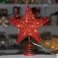 thumbnail image 1 of 10Inch Christmas Tree Topper Star, GoXteam Red Christmas Ornaments Treetop, LED Light Up Tree Toppers Christmas Tree Decoration, Glittered Metal Christmas Star for Christma Tree Ornament Decor, 1 of 7