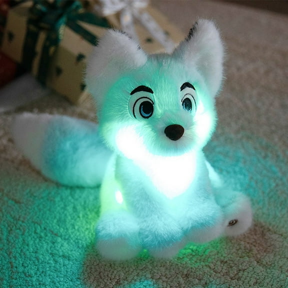 10Inch Color Changing LED Light Up Fox Plush Toy, 7-Color Glow Stuffed Animal for Night Light, kidds Gift and Room Decor