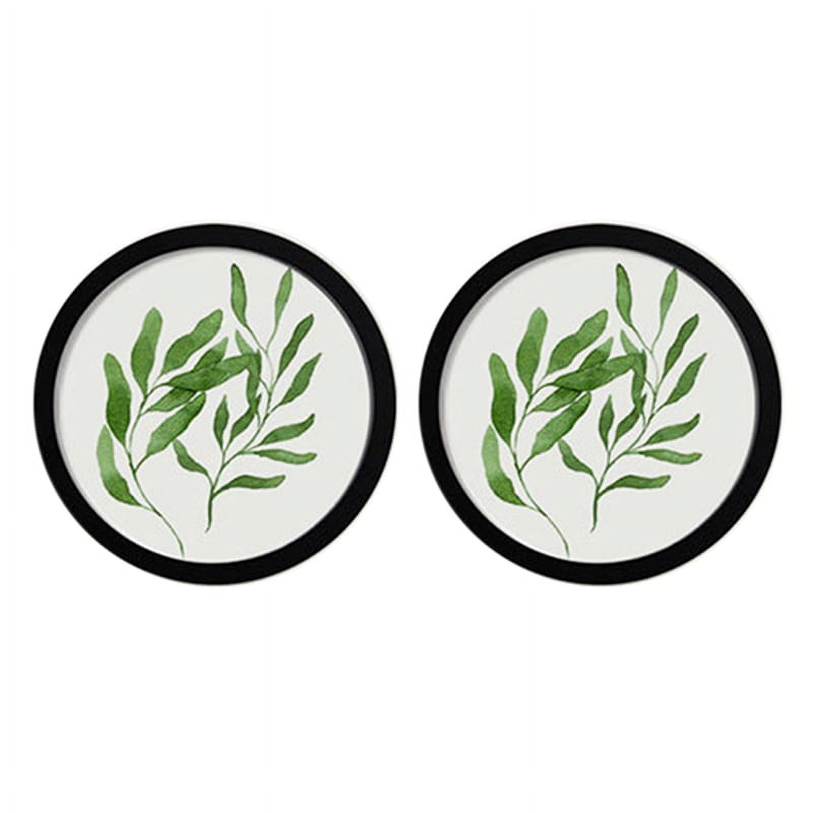 10Inch Round Wooden Picture Frames DIY Wall Hanging(Black)