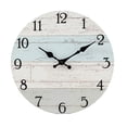 thumbnail image 1 of 10Inch Wooden Wall Clock - Silent Non-Ticking Battery Operated Rustic Retro Decorative Wall Clock for Living Room Kitchen Bathroom Home Decor(Multicolor), 1 of 2