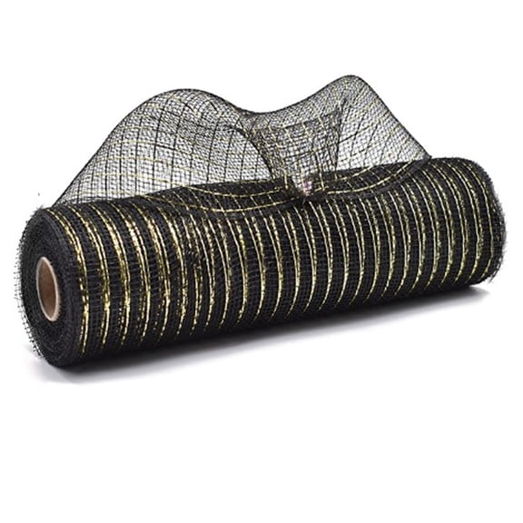 10Inchx10Yard Metallic Foil Poly Net Ribbons Set for Christmas Wreath Art Craft Party Decorating Packaging