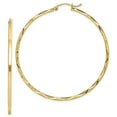 thumbnail image 1 of 10K 1.5x50mm Diamond Cut Hoop Earrings in 10k Yellow Gold, 1 of 2