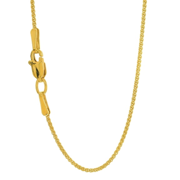 10K 16" Yellow Gold 1.0mm Diamond Cut Round Wheat Chain with Lobster Clasp