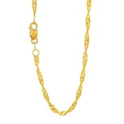 RITASTEPHENS 10K 16" Yellow Gold 1.5mm Classic Singapore Chain with Lobster Clasp
