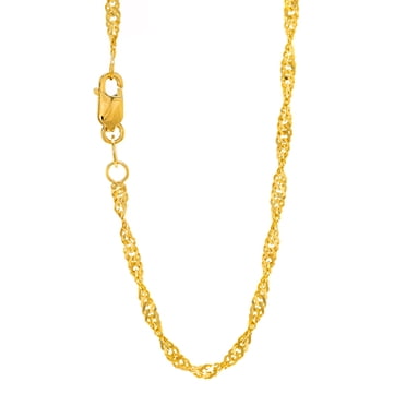1.15mm Twisted Singapore Rope Chain Necklace - Real 10K Yellow Gold | Goldum NYC