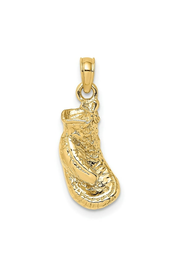 10K 2-D Polished / Textured Single Boxing Glove Charm