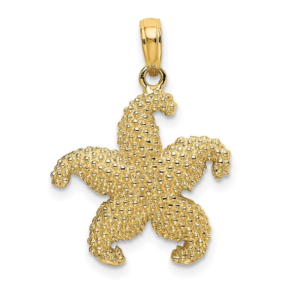 Finest Gold 10K 2-D Puffed Starfish Charm