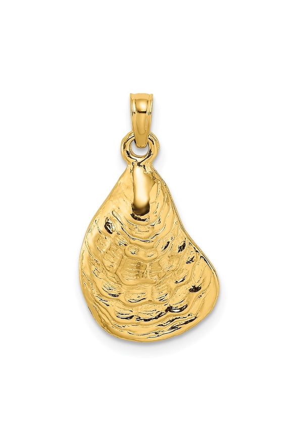 10K 2-D Textured / Polished Oyster Shell Charm