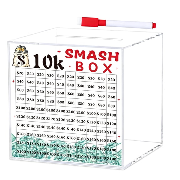 10K/20K Smash Box for Money,Piggy Banks For Adult 10K/20K Saving Challenge Box Money Saving Boxes for Cash Savers Boxes
