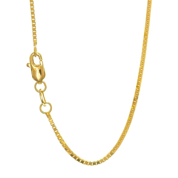 10K 22" Yellow Gold 1.0mm Shiny Box Chain with Lobster Clasp