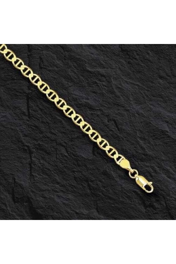 10K 22in Yellow Gold Diamond Cut/Textured Mariner Chain with Lobster Clasp, Approx 5g