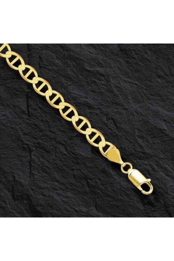 10K 22in Yellow Gold Diamond Cut/Textured Mariner Chain with Lobster Clasp, Approx 7g