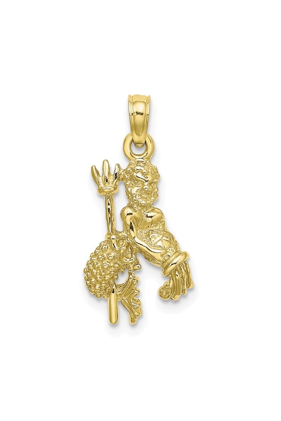 10K 3-D Aquarius Zodiac Pendant 10C3153