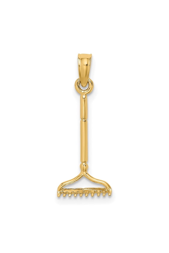 10K 3-D Landscape Rake Garden Tool Charm