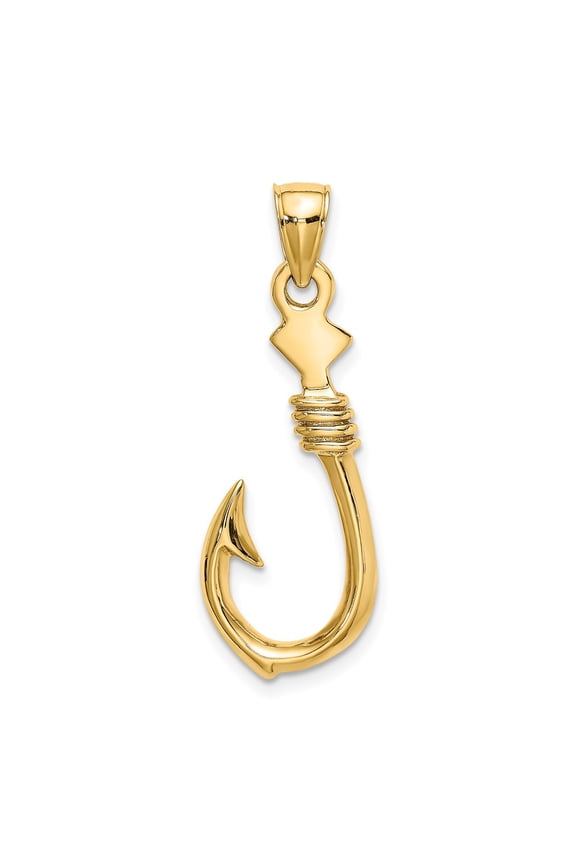 10K 3-D Large Fish Hook with Rope Charm