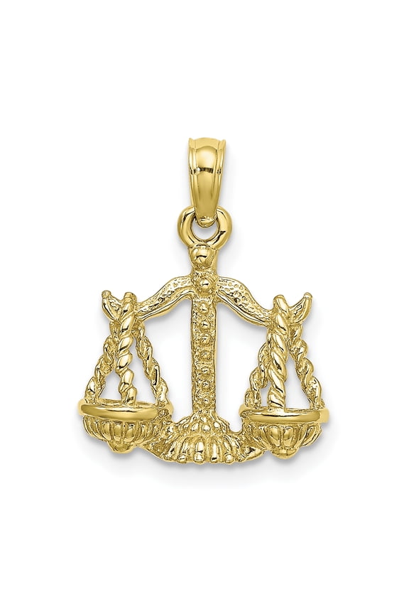 10K 3-D Libra Zodiac Pendant