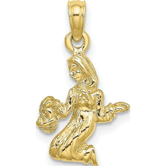 10K 3-D Virgo Zodiac Pendant Yellow Gold Material Statement Brilliant Gorgeous A classic choice for celebrating love and achievement