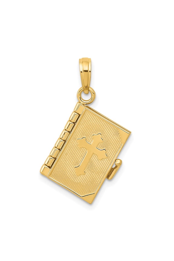 Finest Gold 10K 3D Lords Prayer Bible Pendant