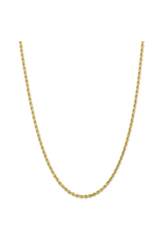 10K 3mm Handmade Diamond-cut Rope Chain