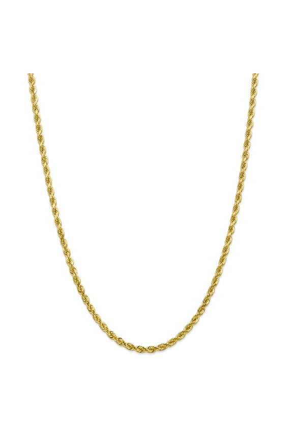 10K 4mm Handmade Diamond-cut Rope Chain