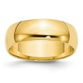 thumbnail image 1 of 10K 6 mm Yellow Gold Light Weight Half Round Band - Size 8, 1 of 1