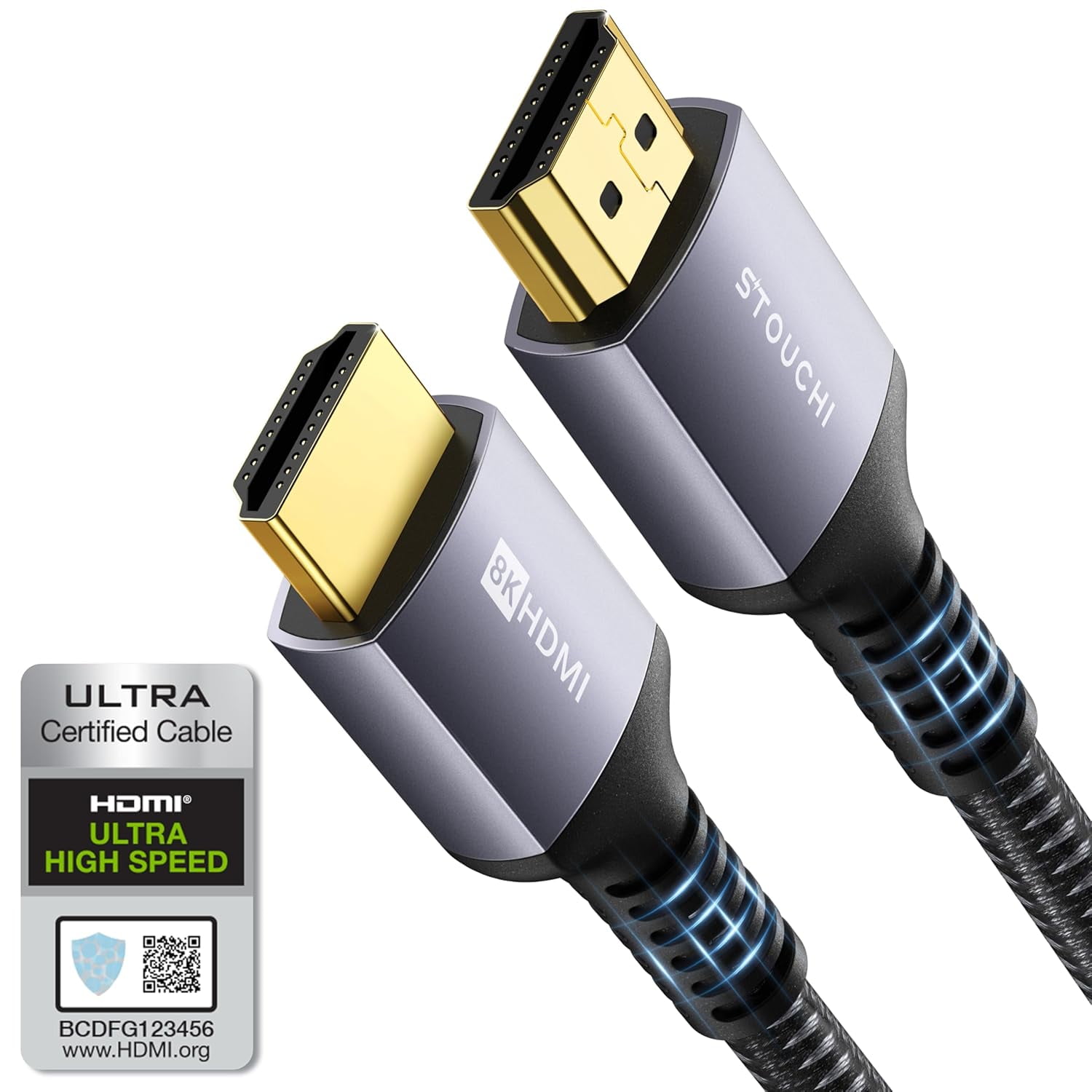 8K Certified Braided Ultra High Speed HDMI 2.1 Cable - 3.3 Feet - Black | 48Gbps, Compatible With Sony PS5, Microsoft Xbox Series X & Series S