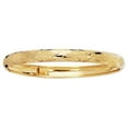 thumbnail image 1 of 10K 8in Yellow Gold Diamond Cut/Textured Bangle with Latch Clasp, Approx 5g, 1 of 8