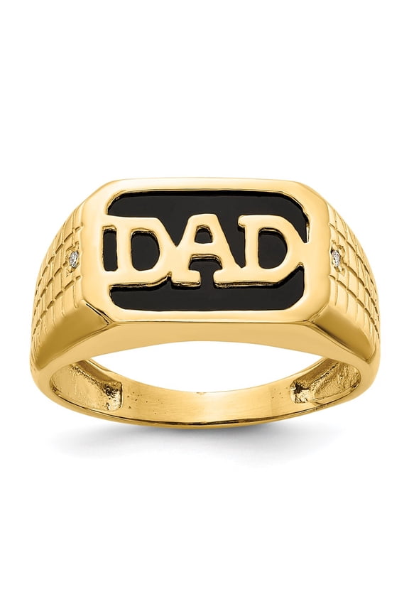 10K AA Diamond Onyx DAD Ring