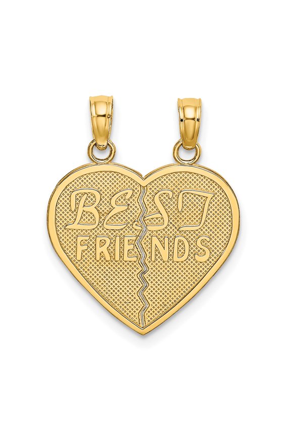 10K BEST FRIENDS Break-A-Part Heart Pendant