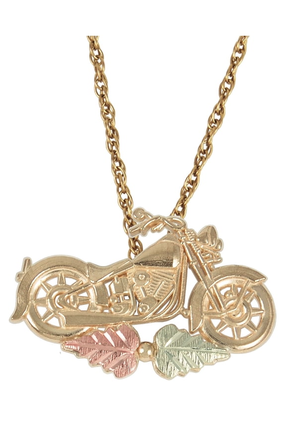 10K Black Hills Gold Motorcycle Pendant