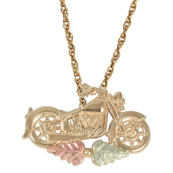 10K Black Hills Gold Motorcycle Pendant