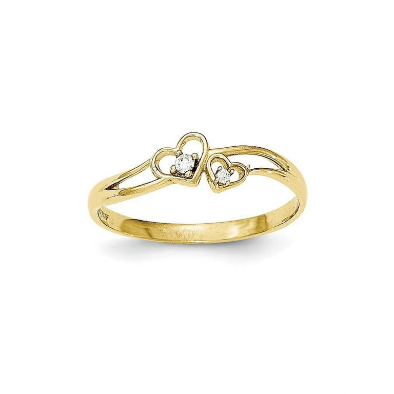 10k Gold CZ Double Heart Ring 10k Gold CZ Double Heart Ring