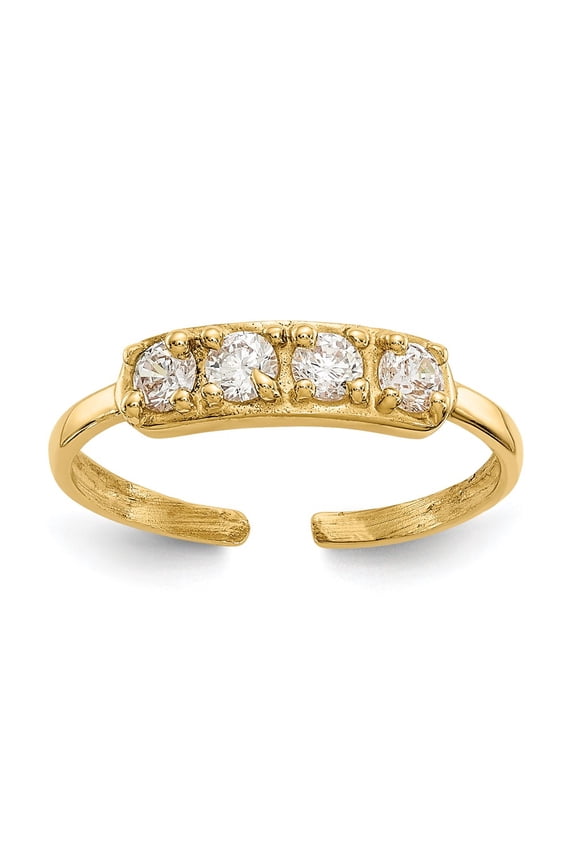 10K CZ Toe Ring Yellow Gold