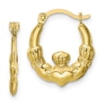 thumbnail image 1 of 10K Claddagh Hollow Hoop Earrings, 1 of 1