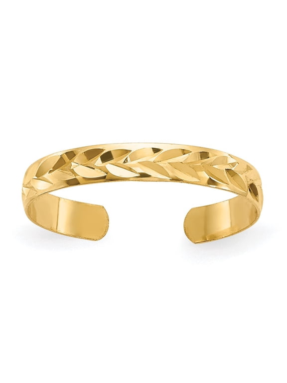 10K Diamond-Cut Toe Ring