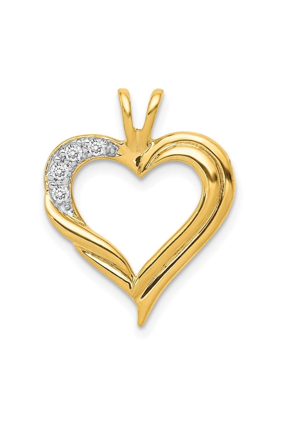 10K Diamond Fancy Heart Pendant