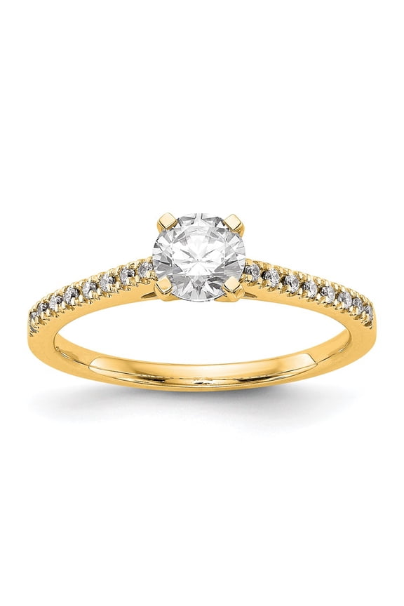 10K Diamond Peg Set Semi-mount Engagement Ring