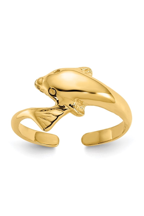 10K Dolphin Toe Ring