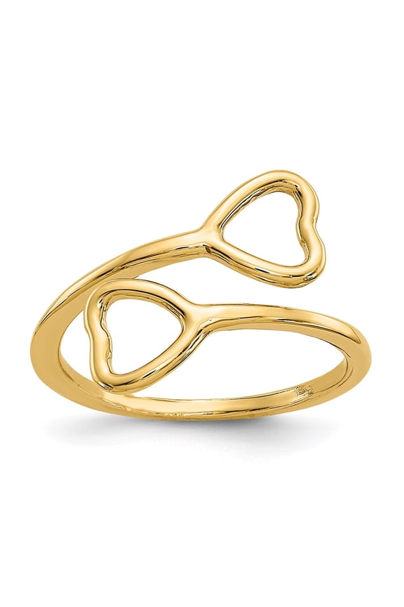 10K Double Heart Toe Ring