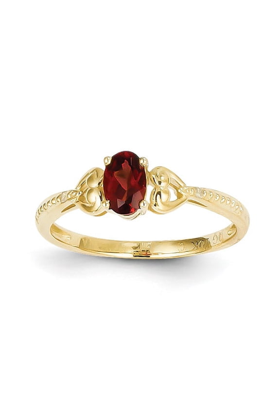 10K Garnet Diamond Ring