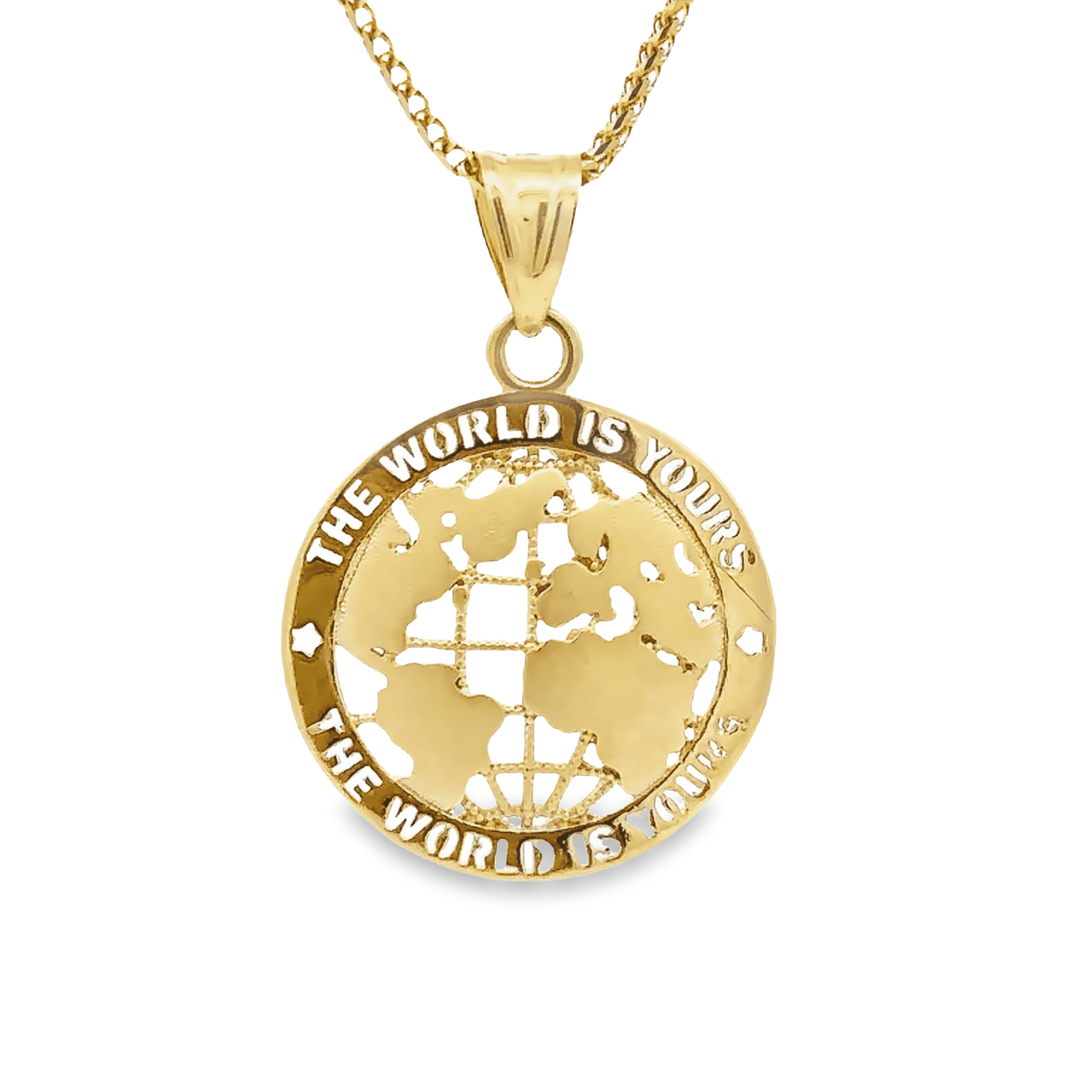 IJAZ JEWELERS - THE JEWELER OF KINGS & JEWELERS 10K Gold 2D World Is Yours Charm