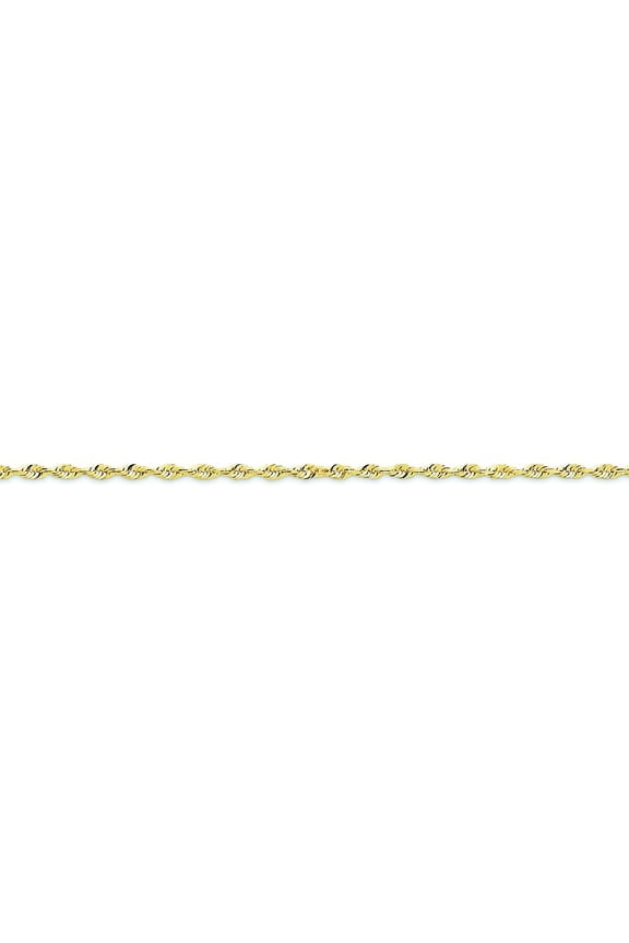 10K Gold 2mm Diamond Cut Extra Light Rope Chain Necklace Jewelry 20"