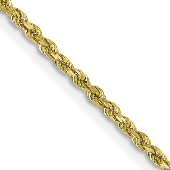 10K Gold 2mm Diamond Cut Rope Chain 24"