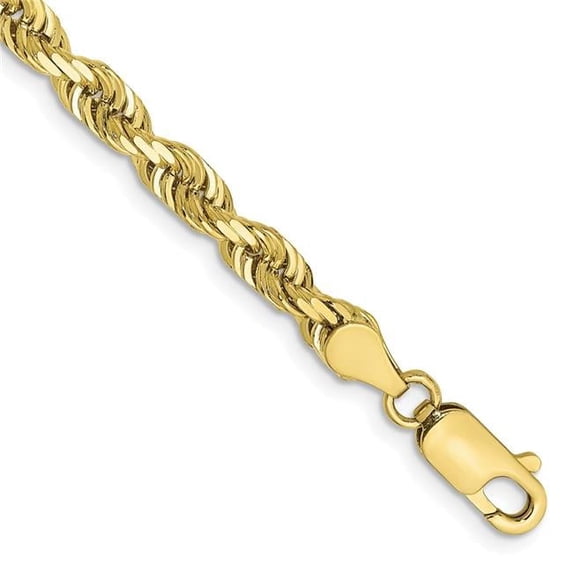 10K Gold 4.5mm D-C Quadruple Rope Chain, Yellow